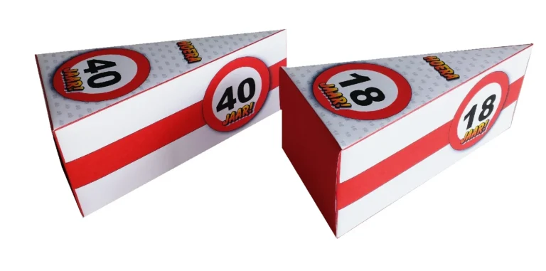 Taartpunt verkeersbord met leeftijd