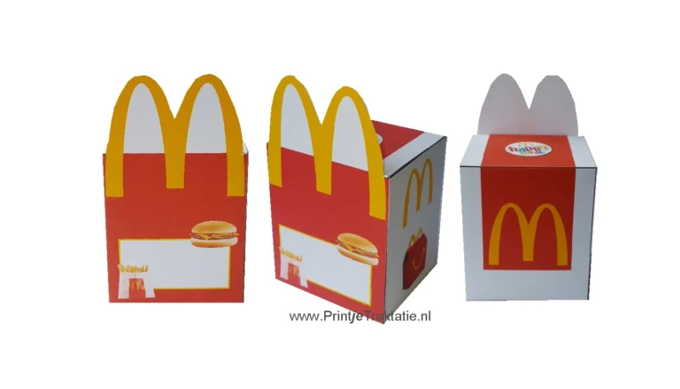 Traktatiedoosjes in de stijl van een McDonald's Happy Meal