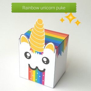 rainbow unicorn puke traktatie