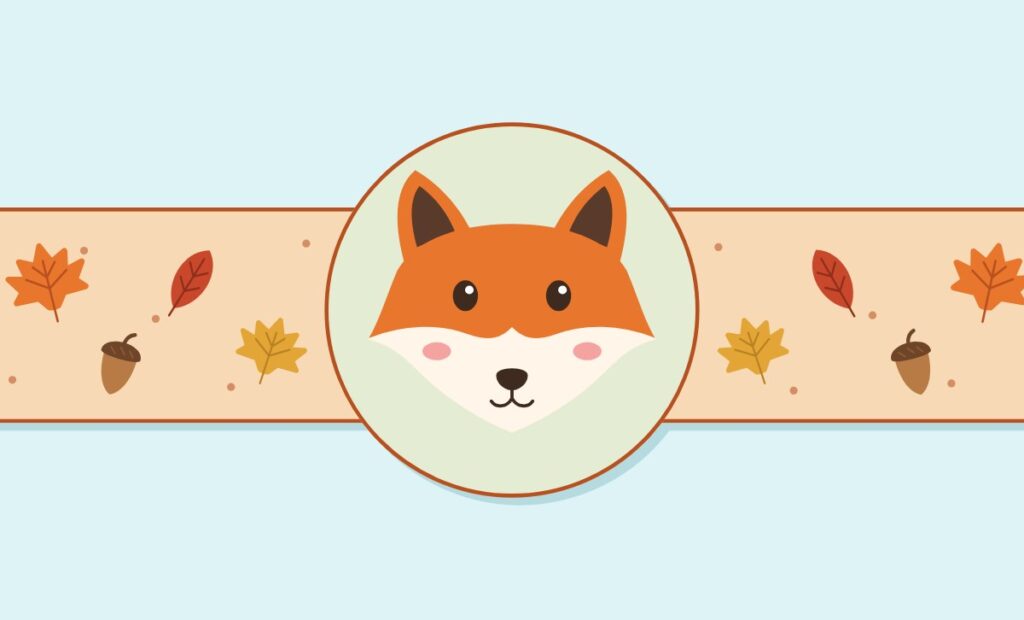 Chipswikkel met een vosje en herfstblaadjes